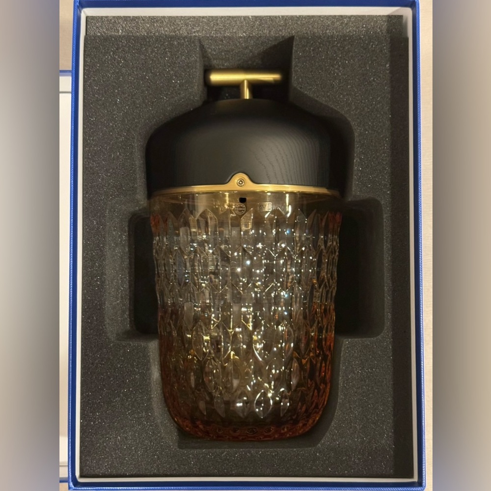 Hermes Saint Louis Folia Portable Lamp Amber Crystal/Dark Wood Limited Edition